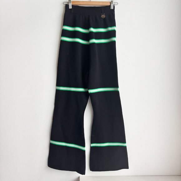 Xander Zhou Flared Knit Stripe Detail High Waist Pants 46/M - Picture 3 of 6